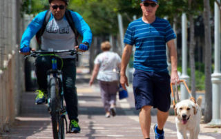 Client Walking with guide dog